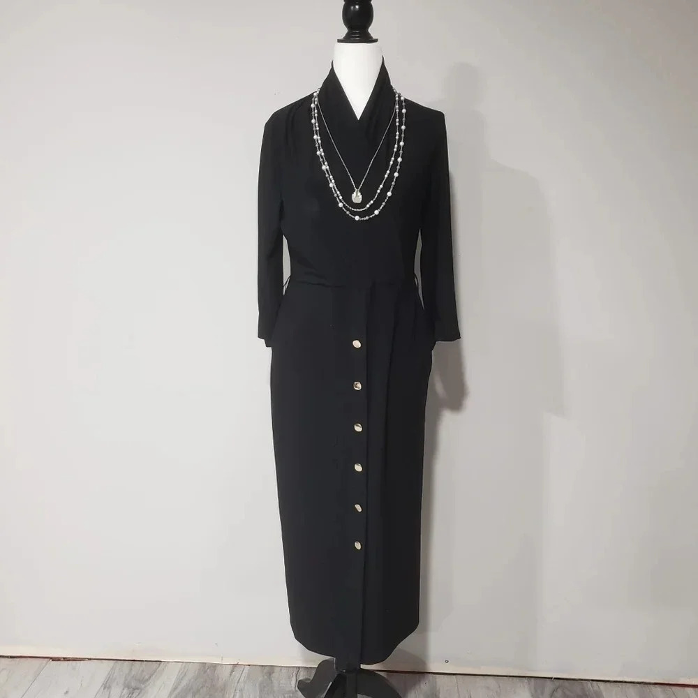 Joseph Ribkoff Black,Button Down  Dress,Size 10.